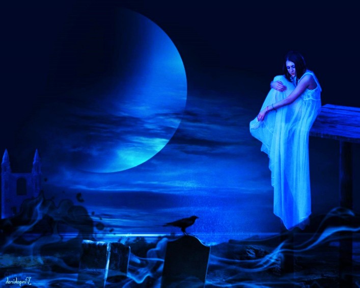 blue hdwallpapers cat dark_evening_moon_grave_fantasy_woman_night_hd-wallpaper-1757293